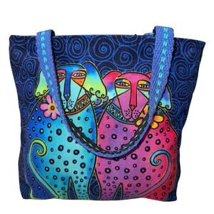 Laurel Burch Colorful Dog Accessory Bag - Blue and Pink